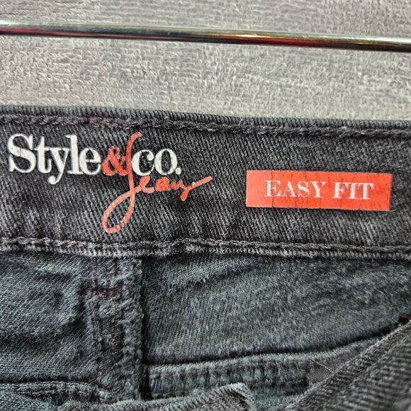 Style & Co Jeans Womens Size 6 Black Easy Care Straight Leg Fit Denim - Picture 3 of 9
